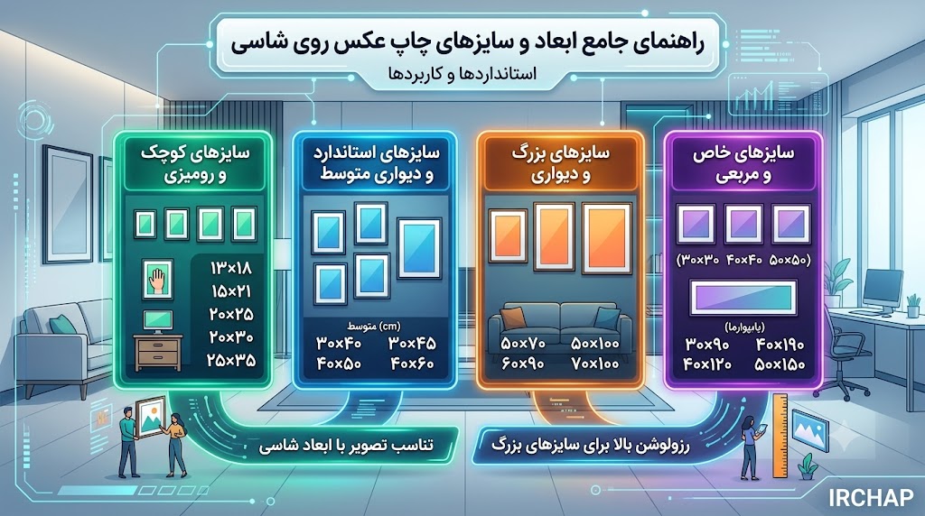 ابعاد چاپ عکس روی شاسی